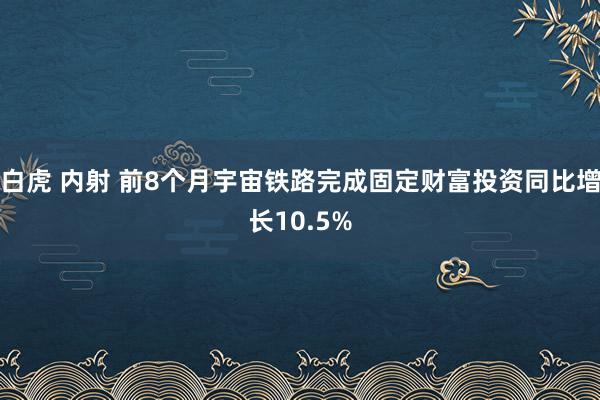 白虎 内射 前8个月宇宙铁路完成固定财富投资同比增长10.5%