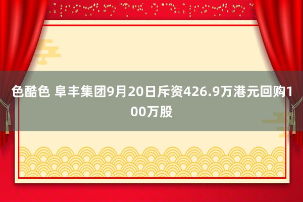 色酷色 阜丰集团9月20日斥资426.9万港元回购100万股