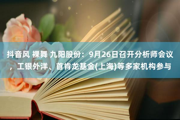 抖音风 裸舞 九阳股份：9月26日召开分析师会议，工银外洋、首肯龙基金(上海)等多家机构参与