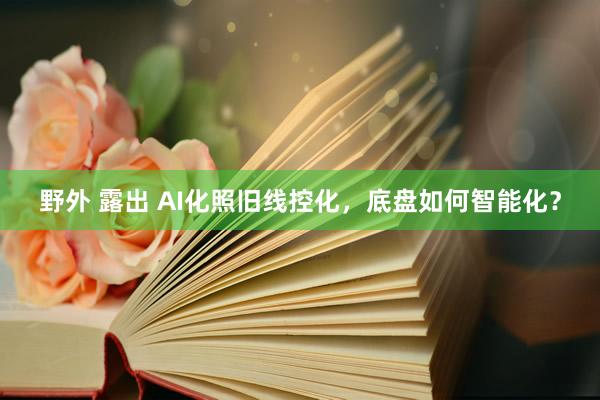 野外 露出 AI化照旧线控化，底盘如何智能化？