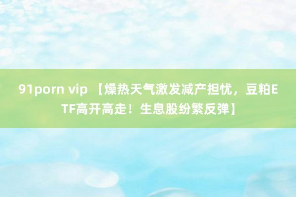 91porn vip 【燥热天气激发减产担忧，豆粕ETF高开高走！生息股纷繁反弹】