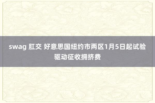 swag 肛交 好意思国纽约市两区1月5日起试验驱动征收拥挤费