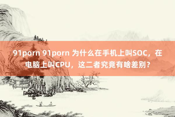 91porn 91porn 为什么在手机上叫SOC，在电脑上叫CPU，这二者究竟有啥差别？