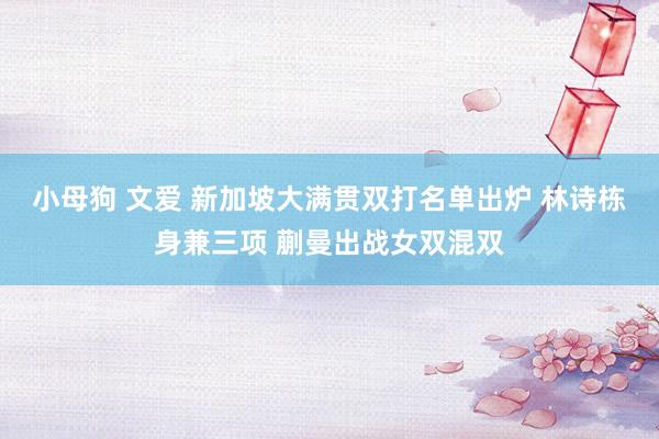 小母狗 文爱 新加坡大满贯双打名单出炉 林诗栋身兼三项 蒯曼出战女双混双