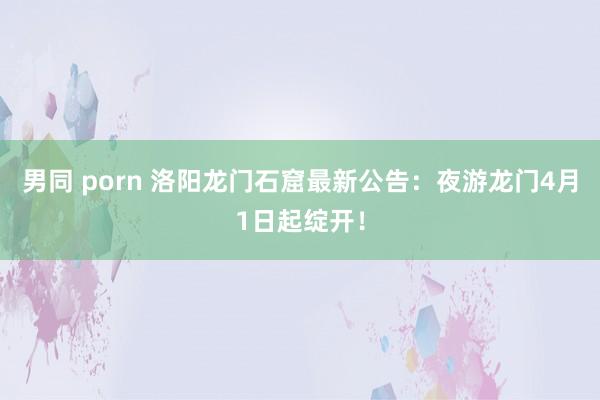 男同 porn 洛阳龙门石窟最新公告：夜游龙门4月1日起绽开！