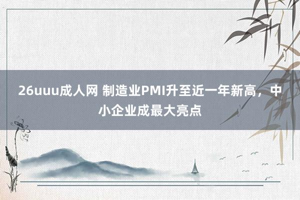 26uuu成人网 制造业PMI升至近一年新高，中小企业成最大亮点