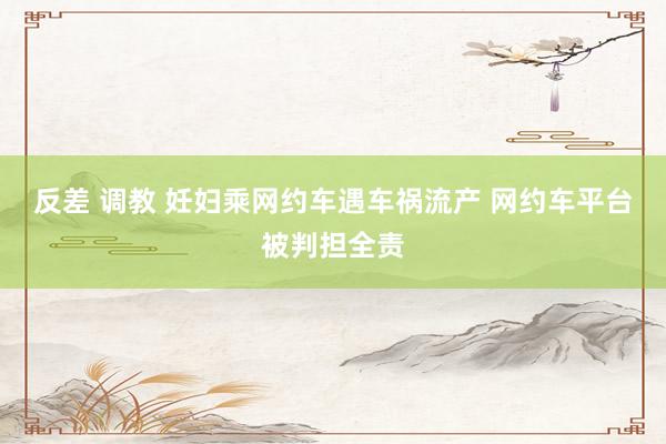 反差 调教 妊妇乘网约车遇车祸流产 网约车平台被判担全责