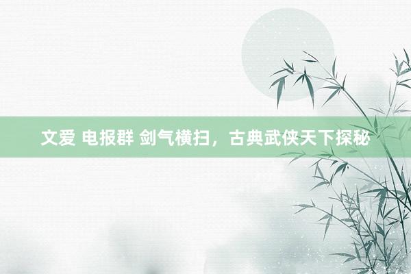 文爱 电报群 剑气横扫，古典武侠天下探秘