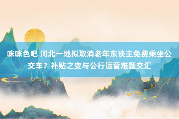 咪咪色吧 河北一地拟取消老年东谈主免费乘坐公交车？补贴之变与公行运营难题交汇
