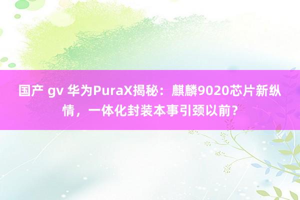 国产 gv 华为PuraX揭秘：麒麟9020芯片新纵情，一体化封装本事引颈以前？