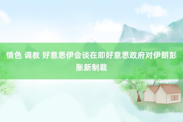 情色 调教 好意思伊会谈在即好意思政府对伊朗彭胀新制裁