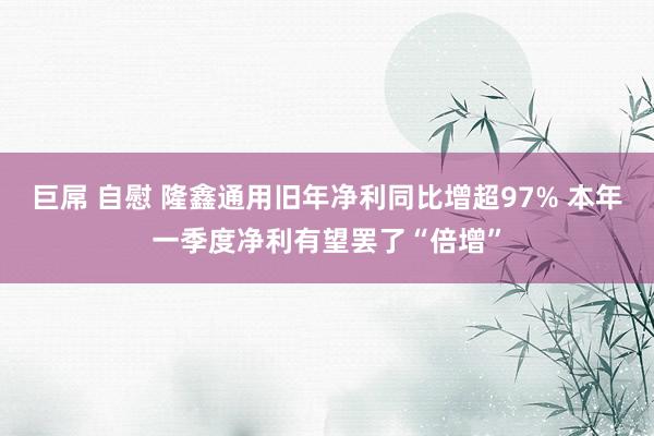 巨屌 自慰 隆鑫通用旧年净利同比增超97% 本年一季度净利有望罢了“倍增”