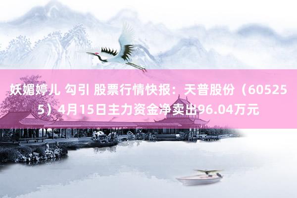 妖媚婷儿 勾引 股票行情快报：天普股份（605255）4月15日主力资金净卖出96.04万元