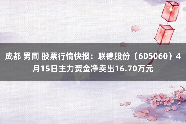 成都 男同 股票行情快报：联德股份（605060）4月15日主力资金净卖出16.70万元
