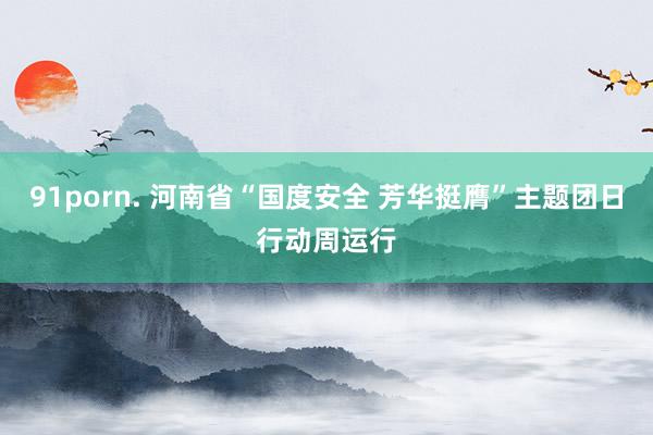 91porn. 河南省“国度安全 芳华挺膺”主题团日行动周运行