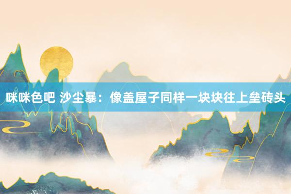 咪咪色吧 沙尘暴：像盖屋子同样一块块往上垒砖头