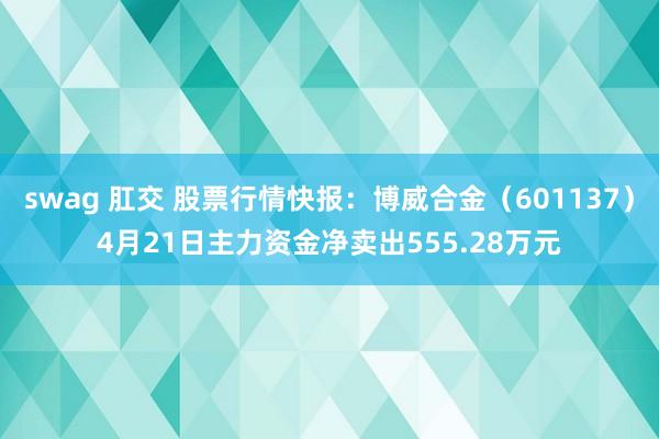 swag 肛交 股票行情快报：博威合金（601137）4月21日主力资金净卖出555.28万元